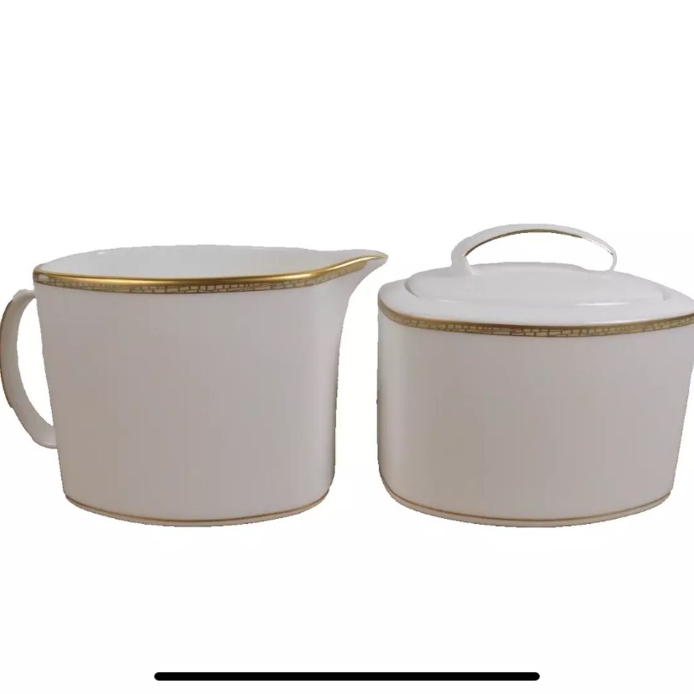 Lenox Kate Spade New York June Lane gold creamer and sugar bowl